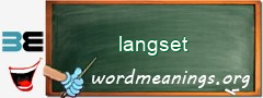 WordMeaning blackboard for langset